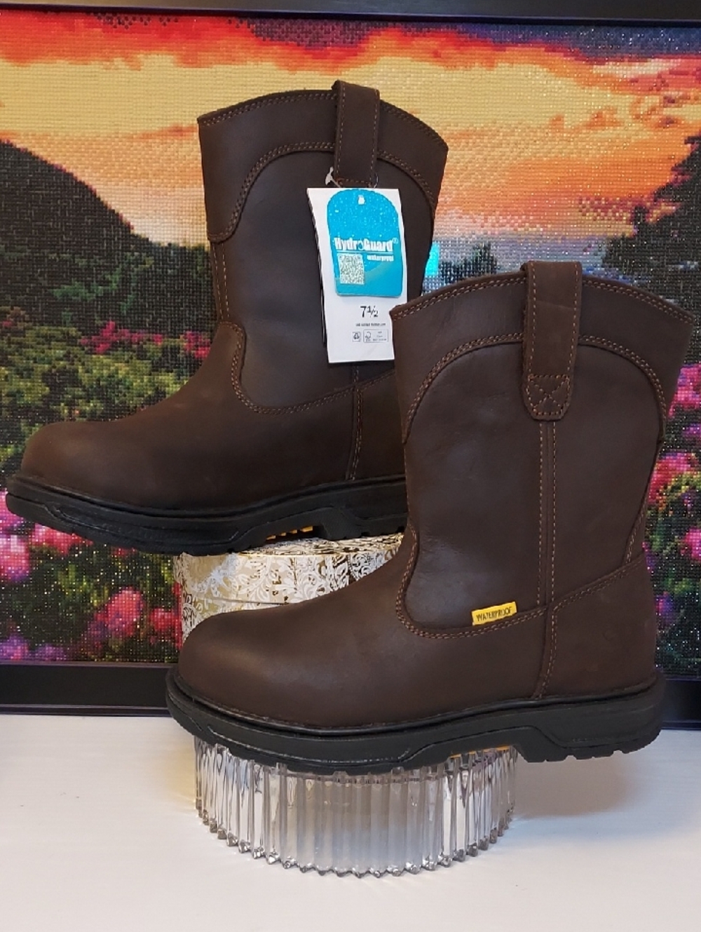 Mens Herman Survivors Plower Waterproof Pull Work Boots